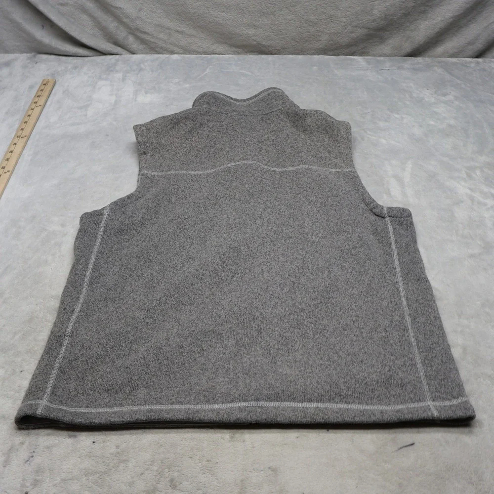 North Face Vest Mens Large Gray Gordon Lyons Knit Fleece Heavyweight Full Zip